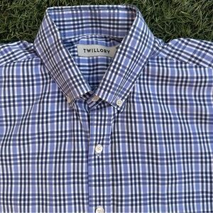Twillory Men’s Non-Iron Button Down Dress Shirt Tailor Fit Tartan Plaid 17 34/35